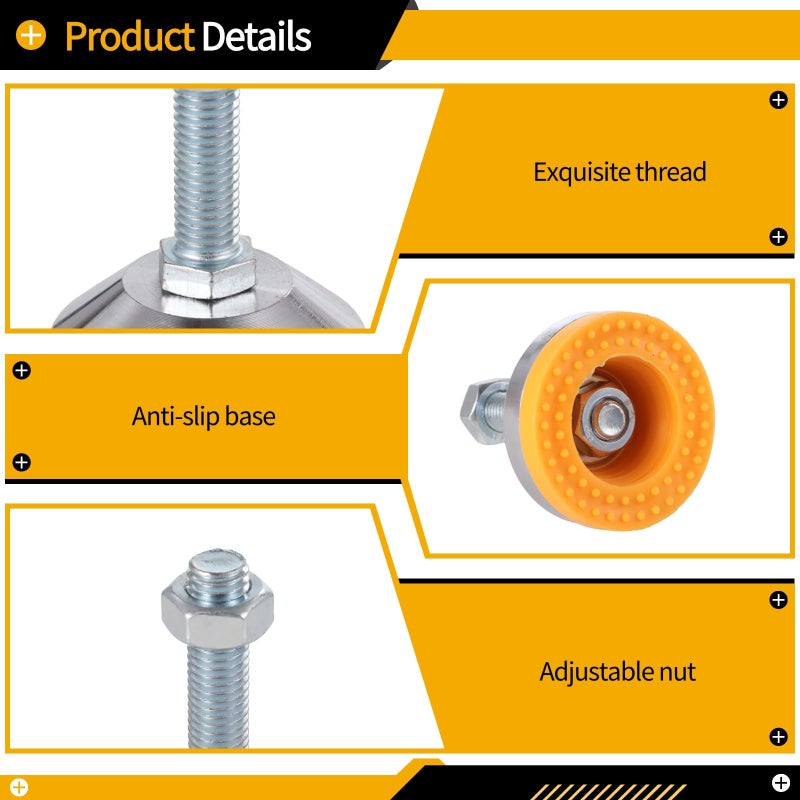 Lnrueg 4 PCS Heavy Duty Leveling Feet, D60xM12x50,2.36"" Dia. Base,1300 Lb Capacity,Leg Leveler with Base, Adjustable Leveling Feet with M12 Thread, Great Load Capacity for Workbench Machine Cabinet - Image 3